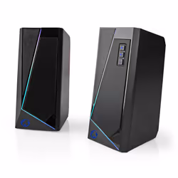 Nedis Haut Parleur de Jeux, 2-voies, 2.0 canaux, Avec fil, 6 W, Noir