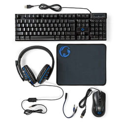 Nedis Gaming Combo Kit clavier Souris incluse USB QWERTY US International Noir
