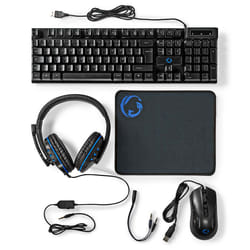 Nedis Gaming Combo Kit clavier Souris incluse USB AZERTY Français Noir