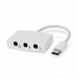 Nedis CCGB65900WT01, USB 2.0 Type-C, 3,5mm, Blanc, Acrylonitrile-Butadiène-Styrène (ABS), Polyvinyl chloride (PVC), Polyvinyl ...