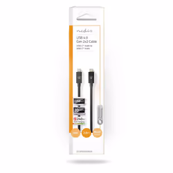 Nedis CCGP66020BK20 câble USB 2 m USB4 Gen 3x2 USB C Noir