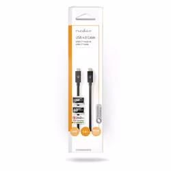 Nedis CCGP66040BK10 câble USB 1 m USB4 Gen 3x2 USB C Noir