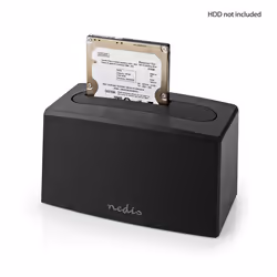 Nedis HDDUSB3210BK, HDD, SSD, SATA, Série ATA II, Série ATA III, 2.5,3.5", 8 To, USB 3.2 Gen 1 (3.1 Gen 1) Type-A, 5 Gbit/s