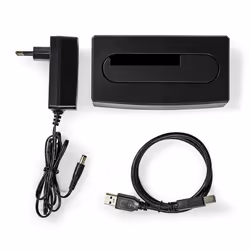 Nedis HDDUSB3210BK Station d'accueil de disques de stockage USB 3.2 Gen 1 (3.1 Gen 1) Type-A Noir