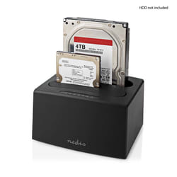 Nedis HDDUDB3210BK Station d'accueil de disques de stockage USB 3.2 Gen 1 (3.1 Gen 1) Type-A Noir