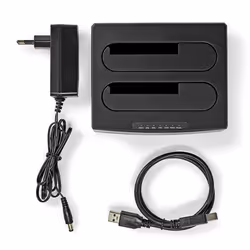 Nedis HDDUDB3210BK Station d'accueil de disques de stockage USB 3.2 Gen 1 (3.1 Gen 1) Type-A Noir - Vue supplémentaire 6