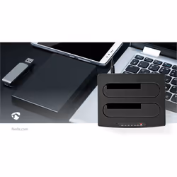 Nedis HDDUDB3210BK Station d'accueil de disques de stockage USB 3.2 Gen 1 (3.1 Gen 1) Type-A Noir - Vue supplémentaire 7