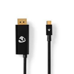 Nedis CCGP64355BK20 câble vidéo et adaptateur 2 m USB Type-C DisplayPort + USB Type-C Noir