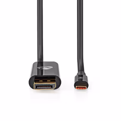 Nedis CCGP64355BK20 câble vidéo et adaptateur 2 m USB Type-C DisplayPort + USB Type-C Noir