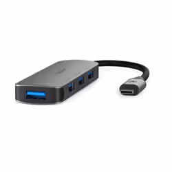 Nedis CCGB64220GY01, USB 3.2 Gen 1 (3.1 Gen 1) Type-C, USB 3.2 Gen 1 (3.1 Gen 1) Type-A, 5000 Mbit/s, Gris, Métal, Câble rond