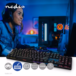 Nedis GKBDM110BKUS clavier USB QWERTY US International Noir
