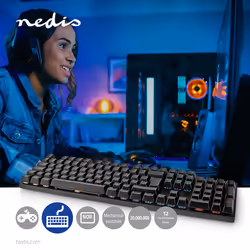 Nedis GKBDM110BKND clavier USB QWERTY Nordique Noir