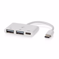 Nedis CCGB64785WT01, USB 2.0 Type-C, USB 2.0, USB Type-C, 5000 Mbit/s, Blanc, Acrylonitrile-Butadiène-Styrène (ABS), Polyviny ...