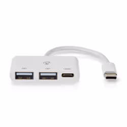 Nedis CCGB64785WT01 hub & concentrateur USB 2.0 Type-C 5000 Mbit/s Blanc