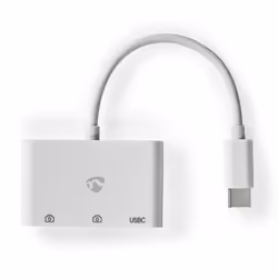Nedis CCGB64785WT01 hub & concentrateur USB 2.0 Type-C 5000 Mbit/s Blanc