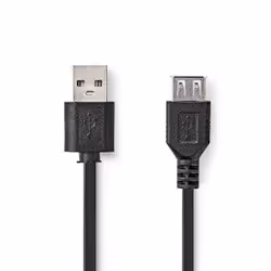 Nedis CCGB60010BK10, 1 m, USB A, USB A, USB 2.0, 480 Mbit/s, Noir