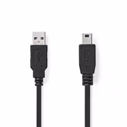 Nedis CCGB60300BK10 câble USB 1 m USB 2.0 USB A Mini-USB B Noir
