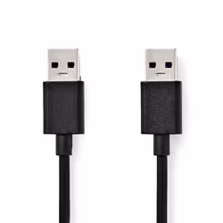 Nedis CCGB61000BK10, 1 m, USB A, USB A, USB 3.2 Gen 1 (3.1 Gen 1), 5000 Mbit/s, Noir