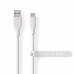 Nedis CCGB60800WT15, 1,5 m, USB A, USB C, USB 2.0, 480 Mbit/s, Blanc