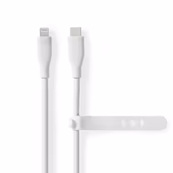 Nedis CCGB39800WT15, 1,5 m, Lightning, USB C, Mâle, Mâle, Blanc