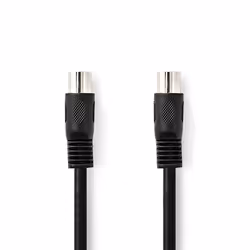 Nedis CAGL20000BK20, DIN (5-pin), Mâle, DIN (5-pin), Mâle, 2 m, Noir