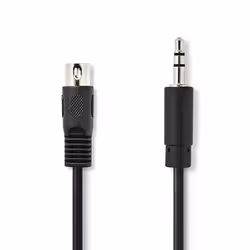 Nedis CAGL20100BK20, DIN (5-pin), Mâle, 3,5mm, Mâle, 2 m, Noir