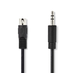 Nedis CAGL20100BK20 câble audio 2 m DIN (5-pin) 3,5mm Noir