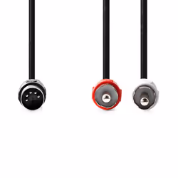 Nedis CAGL20200BK10 câble audio 1 m DIN (5-pin) 2 x RCA Noir