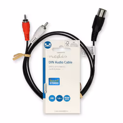 Nedis CAGL20200BK10 câble audio 1 m DIN (5-pin) 2 x RCA Noir