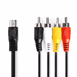 Nedis CAGL20400BK10, DIN (5-pin), Mâle, 4 x RCA, Mâle, 1 m, Noir