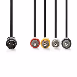 Nedis CAGL20400BK10 câble audio 1 m DIN (5-pin) 4 x RCA Noir