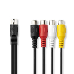 Nedis CAGL20450BK02 câble audio 0,2 m DIN (5-pin) 4 x RCA Noir