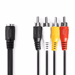 Nedis CAGL20475BK02, DIN (5-pin), Femelle, 4 x RCA, Mâle, 0,2 m, Noir