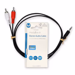 Nedis CAGL22200BK10 câble audio 1 m 3,5mm 2 x RCA Noir
