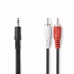Nedis CAGL22200BK15, 3,5mm, Mâle, 2 x RCA, Mâle, 1,5 m, Noir