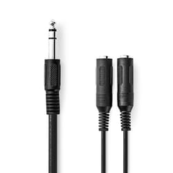 Nedis CAGB23110BK02 câble audio 0,2 m 6,35 mm 2 x 6,35 mm Noir