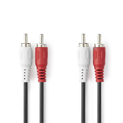 Nedis CAGL24200BK20 câble audio 2 m 2 x RCA Noir