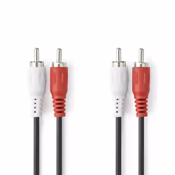 Nedis CAGL24200BK30, 2 x RCA, Mâle, 2 x RCA, Mâle, 3 m, Noir