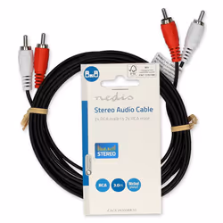 Nedis CAGL24200BK30 câble audio 3 m 2 x RCA Noir