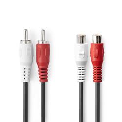 Nedis CAGL24205BK20 câble audio 2 m 2 x RCA Noir
