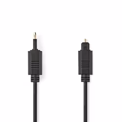 Nedis CAGL25100BK10, Toslink, Mâle, Mini-TOSLINK, Mâle, 1 m, Noir