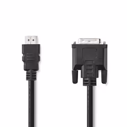Nedis CCGL34800BK20, 2 m, HDMI Type A (Standard), DVI-D, Mâle, Mâle, Droit