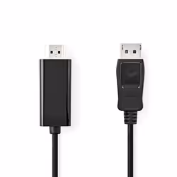 Nedis CCGL37100BK10, 1 m, DisplayPort, HDMI Type A (Standard), Mâle, Mâle, Droit