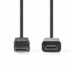 Nedis CCGL37100BK10 câble vidéo et adaptateur 1 m DisplayPort HDMI Type A (Standard) Noir