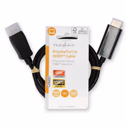 Nedis CCGL37100BK10 câble vidéo et adaptateur 1 m DisplayPort HDMI Type A (Standard) Noir