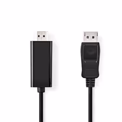 Nedis CCGL37100BK20, 2 m, HDMI Type A (Standard), DisplayPort, Mâle, Mâle, Droit