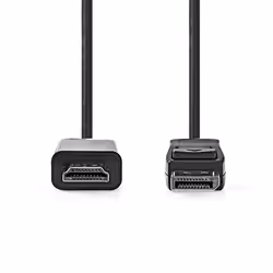 Nedis CCGL37100BK20 câble vidéo et adaptateur 2 m HDMI Type A (Standard) DisplayPort Noir