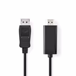 Nedis CCGL37100BK30, 3 m, HDMI Type A (Standard), DisplayPort, Mâle, Mâle, Droit