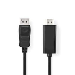Nedis CCGL37100BK30 câble vidéo et adaptateur 3 m HDMI Type A (Standard) DisplayPort Noir