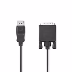 Nedis CCGL37200BK20, 2 m, DisplayPort, DVI-D, Mâle, Mâle, Droit